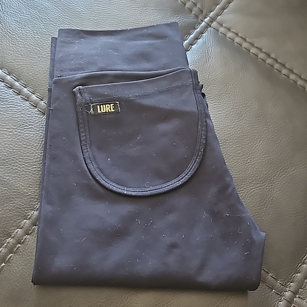 LURE Fitness Black Lycra legging pants with pockets and belt loops XS